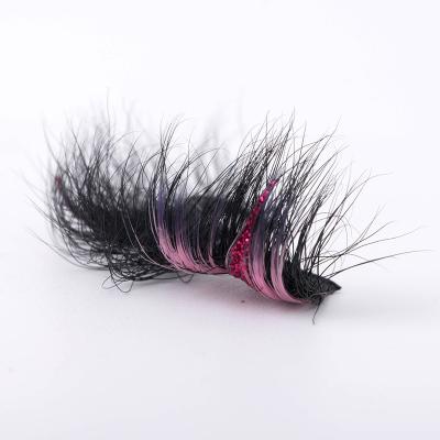 China Wholesale Colored Hot Multi Colored Ins Tint Mink Lashes With Glitter Private Label Customize Two Tone Color Glitter Lashes for sale