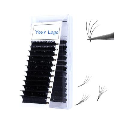 China New Natural Soft Eyelash Label Custom Silk /Soft 3D Packaging Faux Lashes Synthetic Individual Eyelash Extension for sale