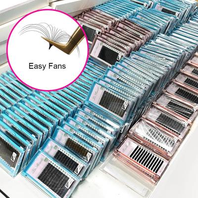 China Nature 0.03 0.05 0.07 Volume 8-17mm Silk Easy Fans Lashes Auto Fans Easy Fanning Eyelash Extensions for sale