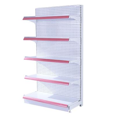 China Single / Double Side Gondola Shelf Rack Commercial Metal Boutique Display Stand For Supermarket for sale