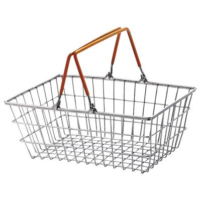 China Double 18l Eco-friendly Multifunctional Handle Small Colasable Gold Shopping Basket Supermarket for sale