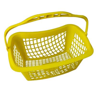 China Eco - Friendly Round 50l Yellow Basket Handheld Shopping Basket Plastic For Supermarkets for sale