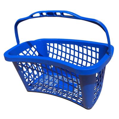 China Eco-friendly Single Handle 35l Plastic Cute Rack Mesh Shopping Basket For Supermarkets for sale