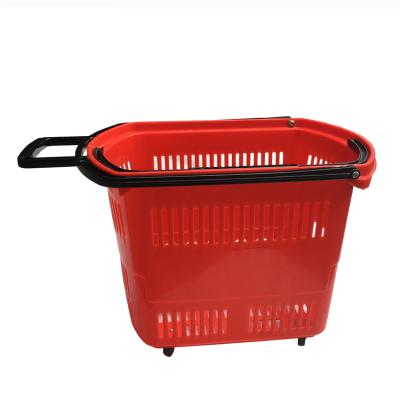 China New Two Handle China Shopping Basket Trolley Eco - Friendly Shopping Basket With 80l Wheels zu verkaufen