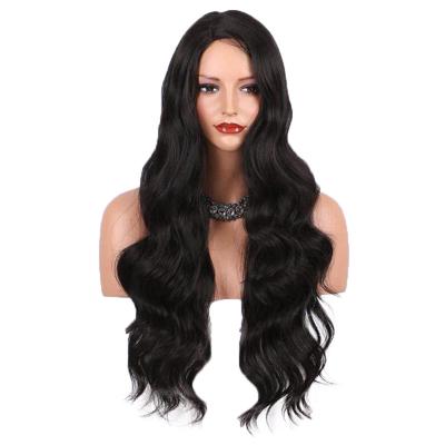 China Silky Wave Wig Body Wave Lace Front Black Curly Hair Mix Wig for sale