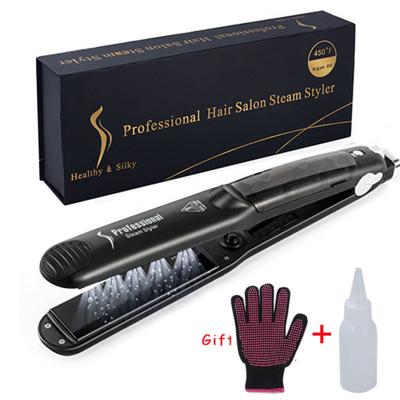 China Popular Hair Straightener 2022 Pro Hair Straightener 450F Negative Ion Hair Straightener Professional Ceramic Vapor Steamer for sale