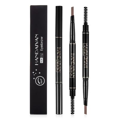 China Waterproof Double Eyebrow Pencil Double Sided Rotating Pencil Eyebrow Brush And Comb for sale