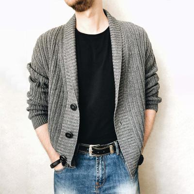 China Anti-wrinkle Guangzhou open men's Korean style knit sweater alpaca wool cardigan sweater coat custom men for sale