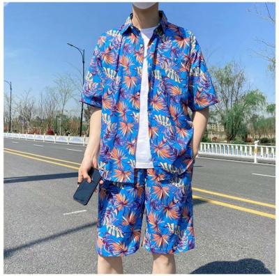 China Wholesale Price Custom Printed Mens Anti-pilling Short Sleeve Summer Casual Hawaiian Shirts Set For Beach for sale