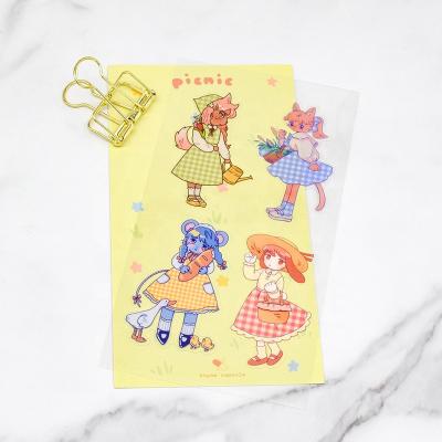 China Custom Cute Clear Gold Craft Metallic Set of 4 Waterproof Pack Decorative Scrapbooking Foil Stickers for sale