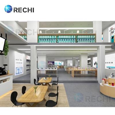 China Modern RECHI Design Mobile Phone Shop Display Counter Table & Display Showcase For Mobile Phone Store Interior Design & Decoration for sale