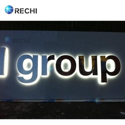 China Waterproof 3D LED Modules RECHI Advertising Light Box Signage Acrylic Led Sign Light Letter Led Back Light Sign With Mirror Stainless Steel Face for sale