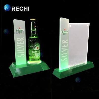 China RECHI Waterproof LED Modules Customize Light Table Advertising Signage , Countertop Acrylic LED Illuminated Menu Sign Display Rack For Beer Bar for sale