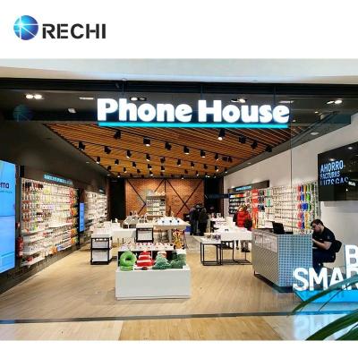 China Environmental Friendly RECHI Illuminated Store Sign Letter And Fascia For Mobile Phone 3D Store Led Sign Advertising Channel Letter Logo Lighted Sign for sale