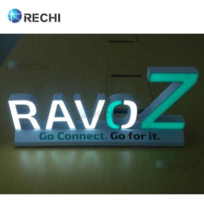 China RECHI Countertops Brand Logo Advertising Lighted Signage For Cell Phone Shop Table Top Environmental Friendly Led Sign Light Letters for sale