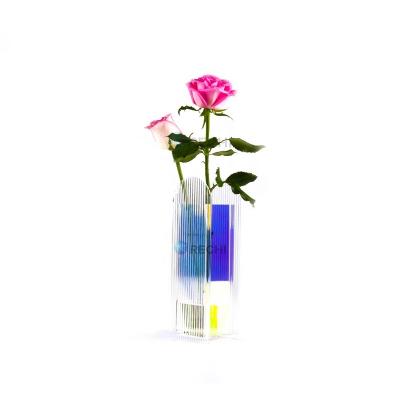 China Modern Custom Home Acrylic Vase Centerpiece Decorative Colored Imagism Perspex Flower Stand Decorative Colorful Clear for sale