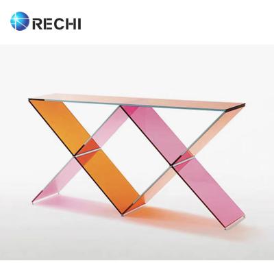 China European custom RECHI style transparent furniture clear acrylic bar mall wedding decoration table coffee table with factory for sale