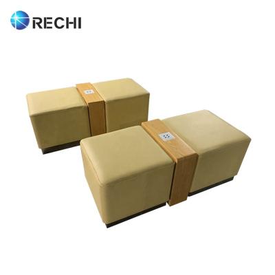 China Retailer Electronic Chain Store RECHI Custom Design Comfortable And Leisure Sofa Stool With Charging Station For Customer Relax In Mobile Phone Store for sale