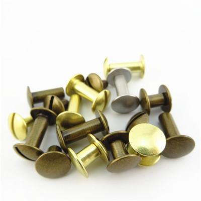 China Brass Chicago Cheese Screws Male Female Bolt Screws For Leather for sale