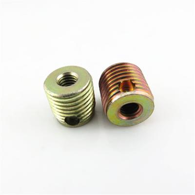 China Heavy Industry Yellow Galvanized Self Tapping Furniture Insert Nut Wood Thread Nut for sale