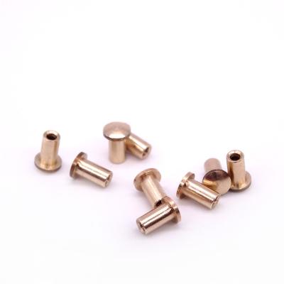 China Connection OEM Copper Rivets Flat Around Head Semi Tubular Binding Rivet for sale