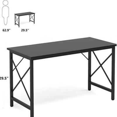 China Other Factory Customized Wooden Writing Table Computer Desk Modern Office Metal Black Desk Table for sale