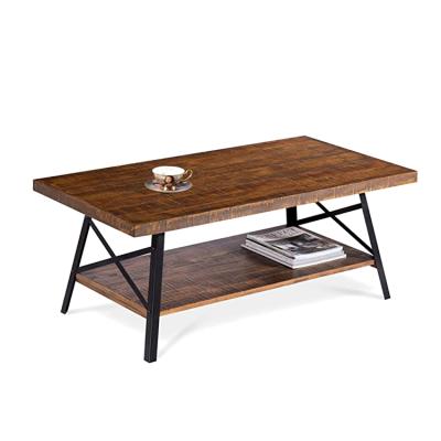 China Stable Modern Rectangle Coffee Table Wooden Coffee Table In Powder Coated Finish Simple Structure for sale