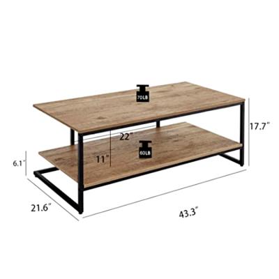 China Simple New Design Coffee Table Wire Wood Coffee Table With Simple Metal Frame Luxury for sale