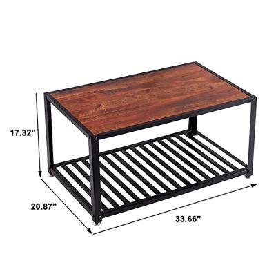 China KD factory sale modern coffee table coffee table side tea table with lower shelf living room furniture for sale