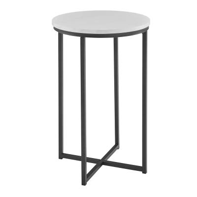 China Knocked Down Simple Design Style Modern Furniture Small White Side Table Nordic Round Sofa Table for sale