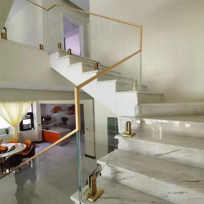 China Modern Indoor Glass Railings For Stairs Railing Balustrades for sale