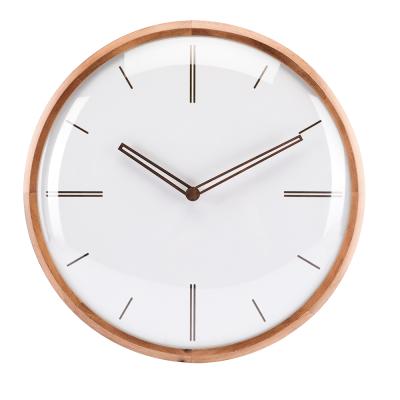 China Hot BREF modern style wooden frame style fashion decoration office glass wall clock for sale for sale