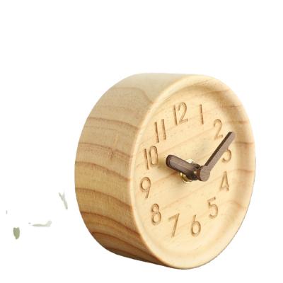 China Hottest Selling Modern Wooden Cheap Table Clocks Antique Style Round Table Clocks Table Watch for sale