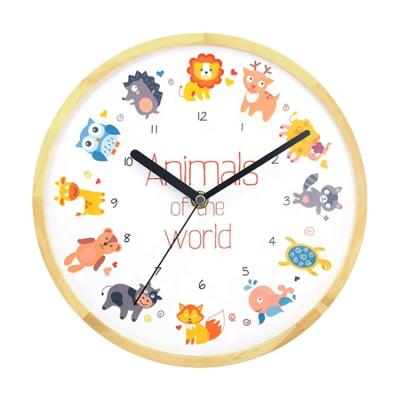 China Cute antique style wooden wall clocks watch wall clock design for kid's living room for sale