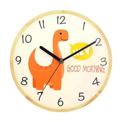 China Custom Modern Decorative Antique Style Small Size Living Room Logo Wall Watch Clock With Wooden Frame for sale