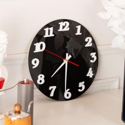 China Creative Modern Simple Design 3D Number FOLDER Style Acrylic Wall Clock For Wall Home Decor for sale