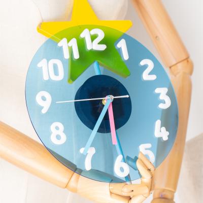 China BRIEF Creative 3D Numbers Modern Colorful INS Style Home Decoration Wall Clock for sale