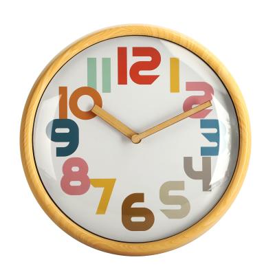 China Living Room BRIEF Plastic Wall Clock Colorful Quartz Decoration With Big Numbers for sale