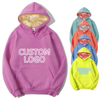 China Wholesale Breathable Fleece Heavy Print Pullover Women Street Wear Oversized Satin Hoodie Satin Striped Custom Hoodies for sale