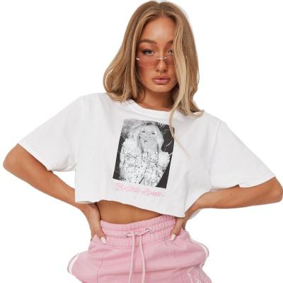 China Wholesale Custom Crop Top T-shirts Women Breathable Tees Graphic Cropped Women's T-Shirts For Women T Shirt for sale