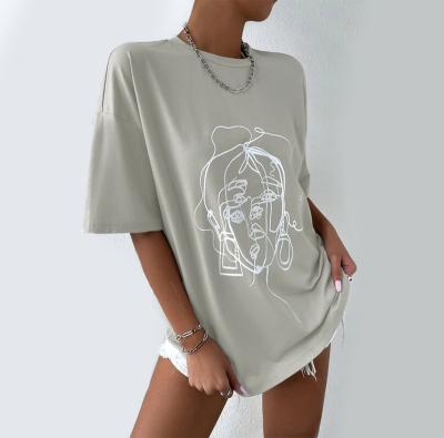 China Wholesale Custom Anti-Wrinkle Tee Shirt Graphic Tees Custom Oversized Womens T-shirt Black Print T-shirt Women for sale