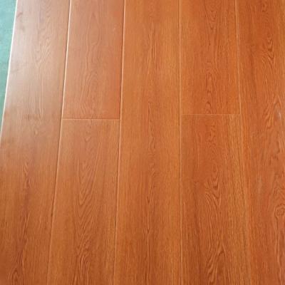 China Flat red laminate flooring 14mm waterproof hardwood flooring for sale