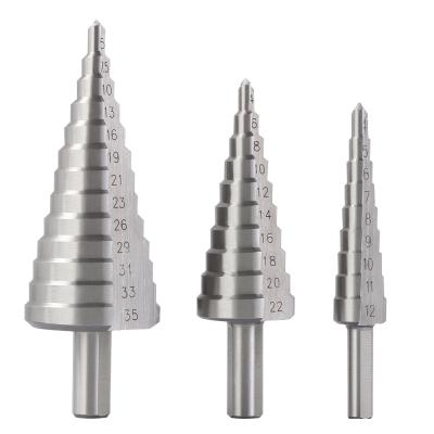 China Make Hole KSEIBI Metal Drilling Tool Hss Step Drill Bit 5 Mm - 35 Mm / 13 Step Hex Shank for sale