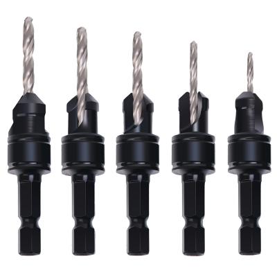 China Woodworking KSEIBI Countersink Drill Bit Set With Double Blister Hex Shank 5-PC for sale