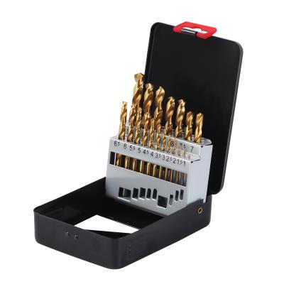 China DIY Tools KSEIBI 19PC Metal Drill Bit Sets HSS-Tin With Iron Box Vehicle Tools for sale