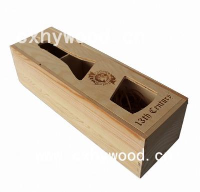 China Handmade custom wooden wine box antique wine bottle gift box for wholesale for sale