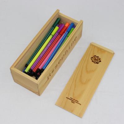 China 100% eco-friendly promotional wooden environmental pencil case pencil cases for wholesale for sale