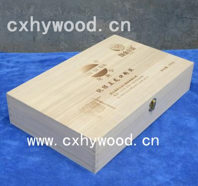 China Handmade Wooden Christmas Gift Box Unfinished Cheap Wooden Box With Hinge for sale