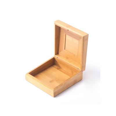 China Eco-friendly Custom Logo Engraving Bamboo Wooden Cover Box Watch Jewelry Packing Box for sale