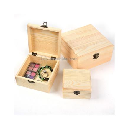 China China Supplier Solid Pine Wood Gift Jewelry Box For Sale for sale